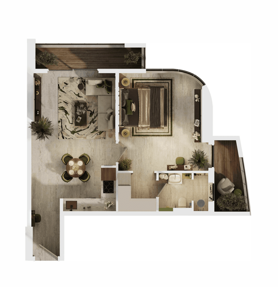 1 Bedroom - 1 Bedroom