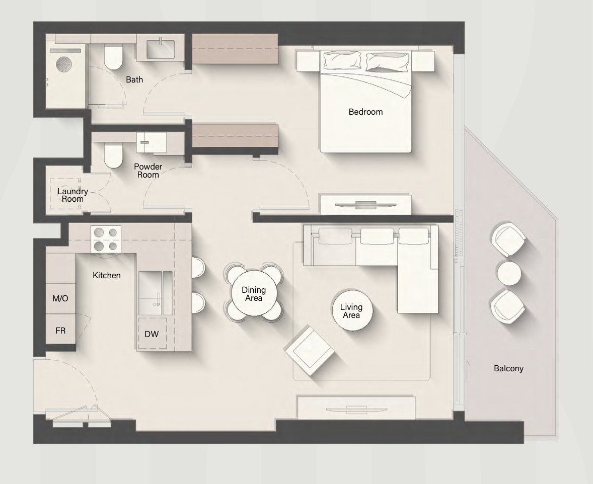 1 Bedroom Type A1 - 1 Bedroom Type A1
