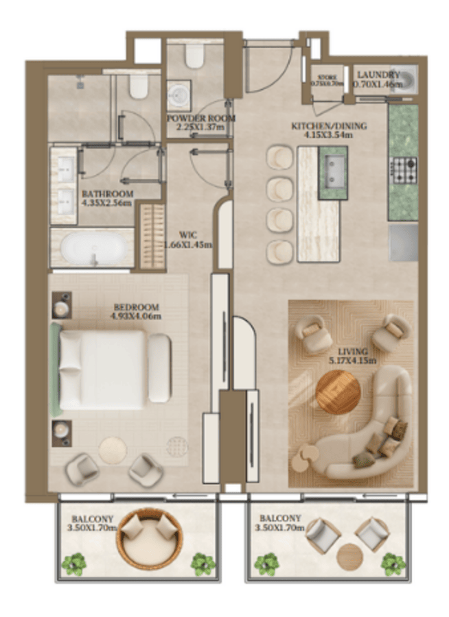1 Bedroom Type 1 - 1 Bedroom Type 1