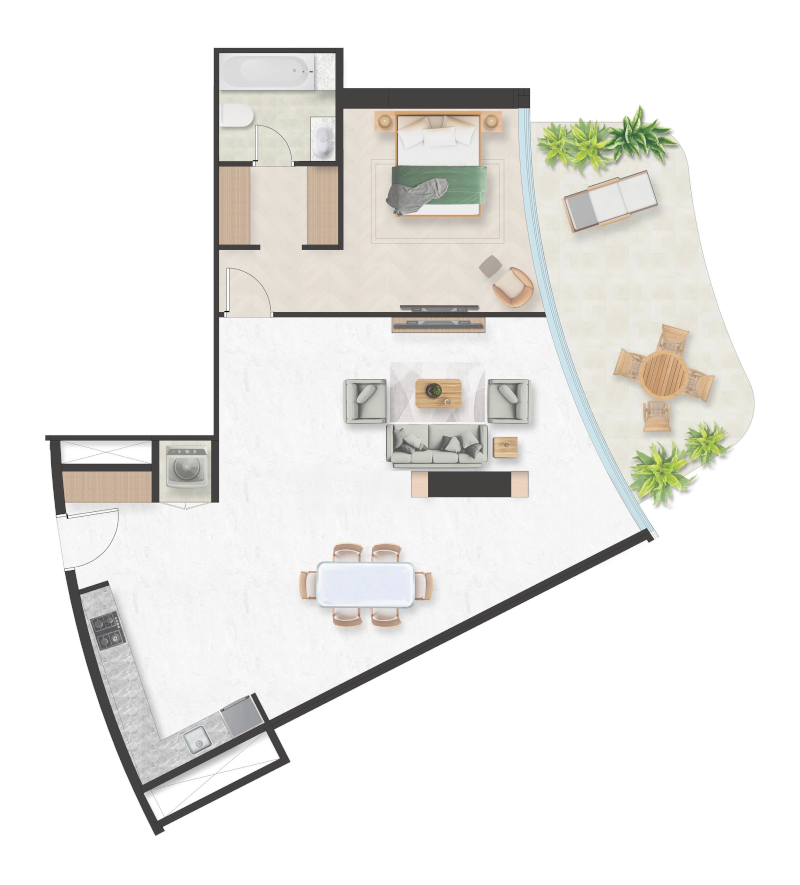 1 Bedroom Type 1 - 1 Bedroom Type 1
