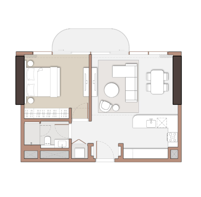 1 Bedroom Type 1 - 1 Bedroom Type 1