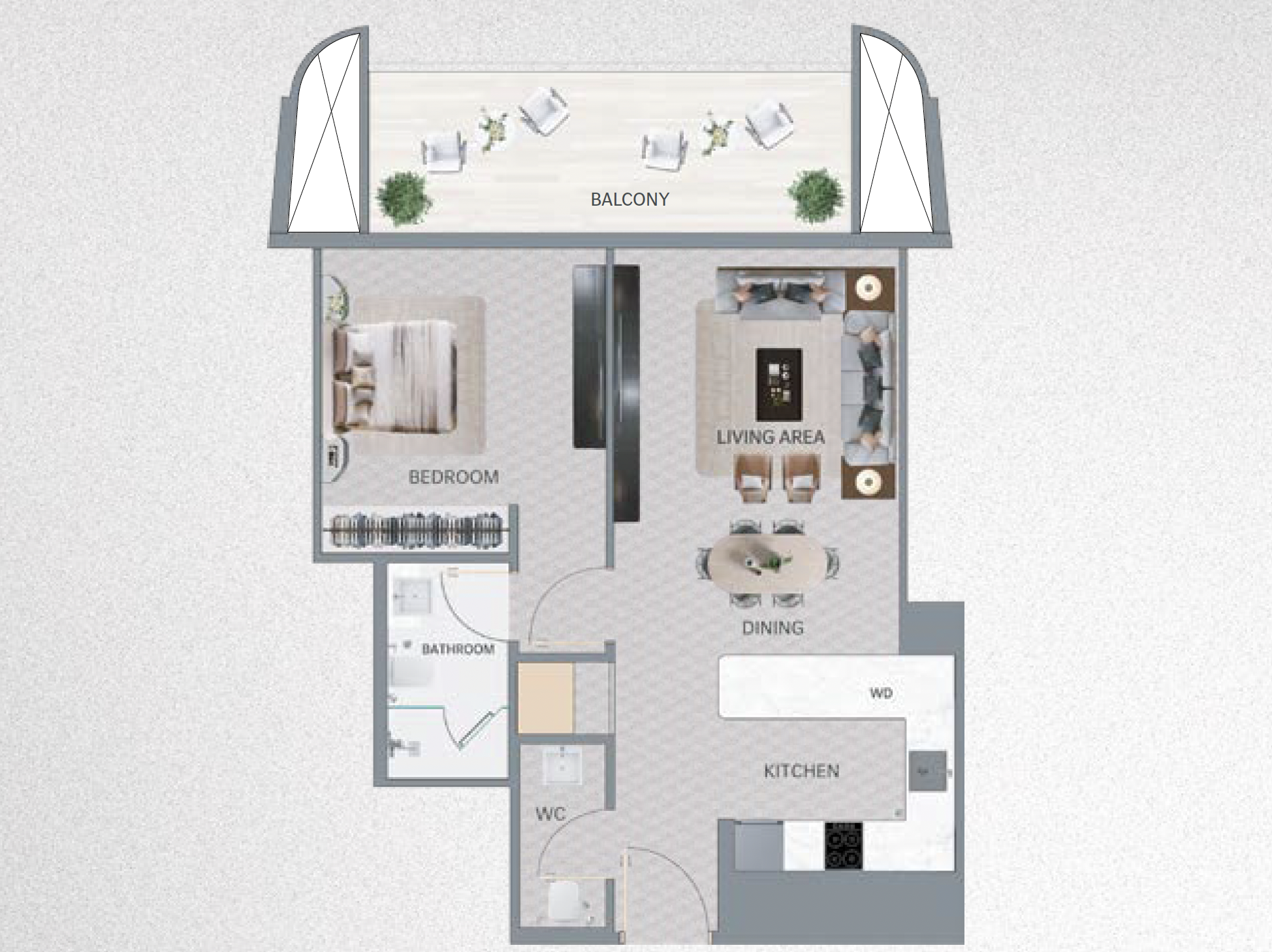 Mercedes-Benz City Meydan One Bedroom Floor Plan